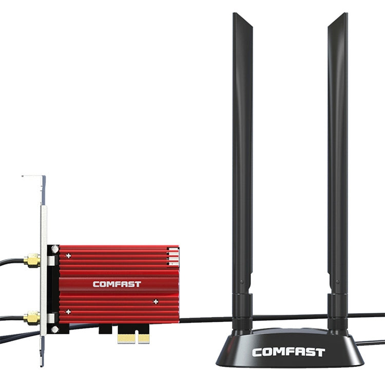 COMFAST CF-AX210 PLUS 5374Mbps Tri-band + Bluetooth 5.2 Wireless WiFi6E PCI-E Network Card, CF-AX210 PLUS COMFAST CF-AX210 PLUS 5374Mbps Tri-band + Bluetooth 5.2 Wireless WiFi6E PCI-E Network Card, CF-AX210 PLUS